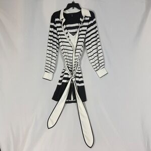White House Black Market Black and White Collar Dress